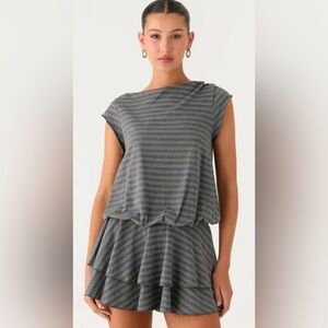 Peppermayo grey stripe dress